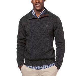 Chaps Polo Ralph Lauren Classic Fit Mockneck Twist Sweater Elbow Patch Preppy XL